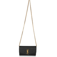Saint Laurent Black Grain de Poudre Uptown Chain Wallet Handbag 8