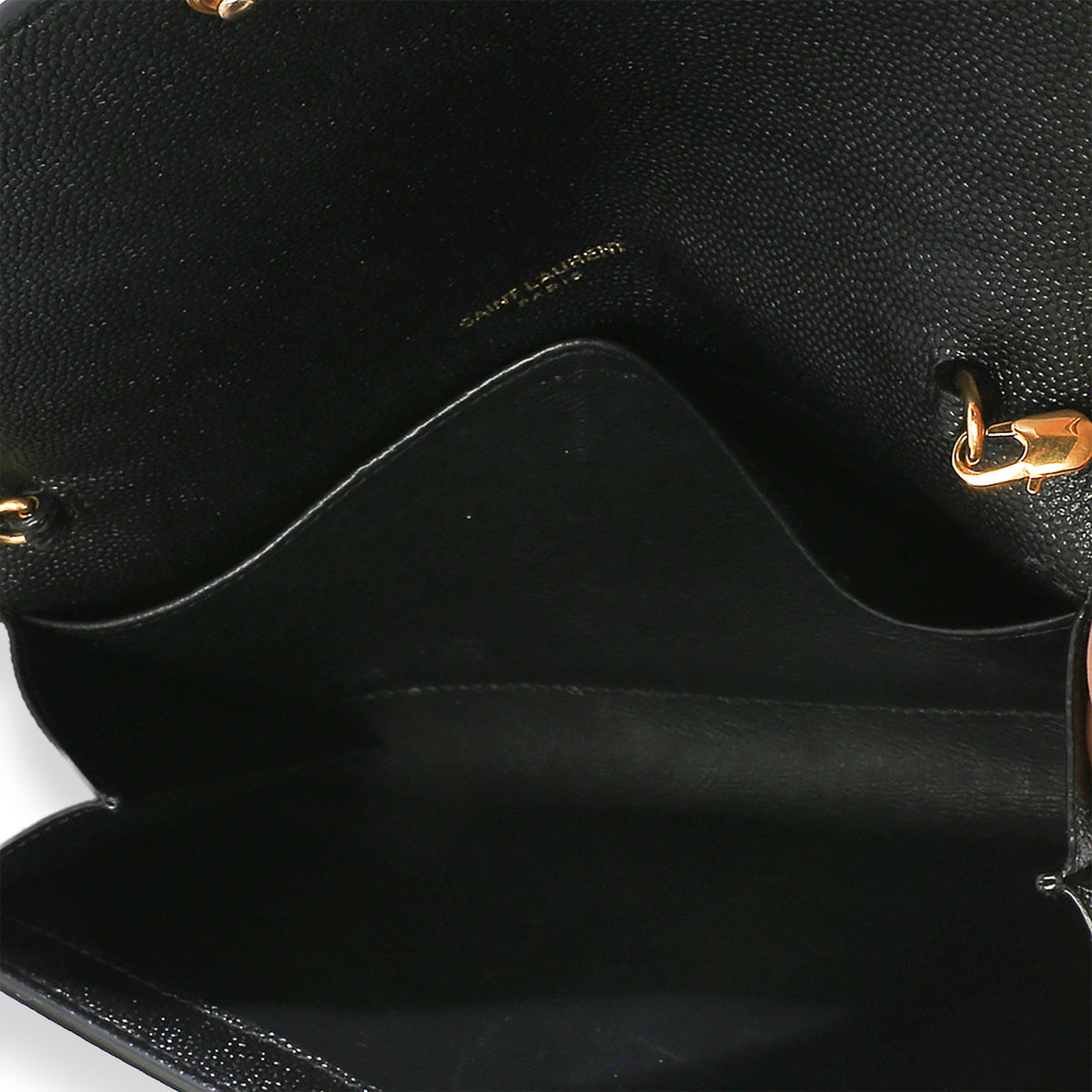 Saint Laurent Black Grain de Poudre Uptown Chain Wallet Handbag 9