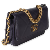 Chanel Purple Quilted Lambskin  19 Wallet On Chain Handbag 3