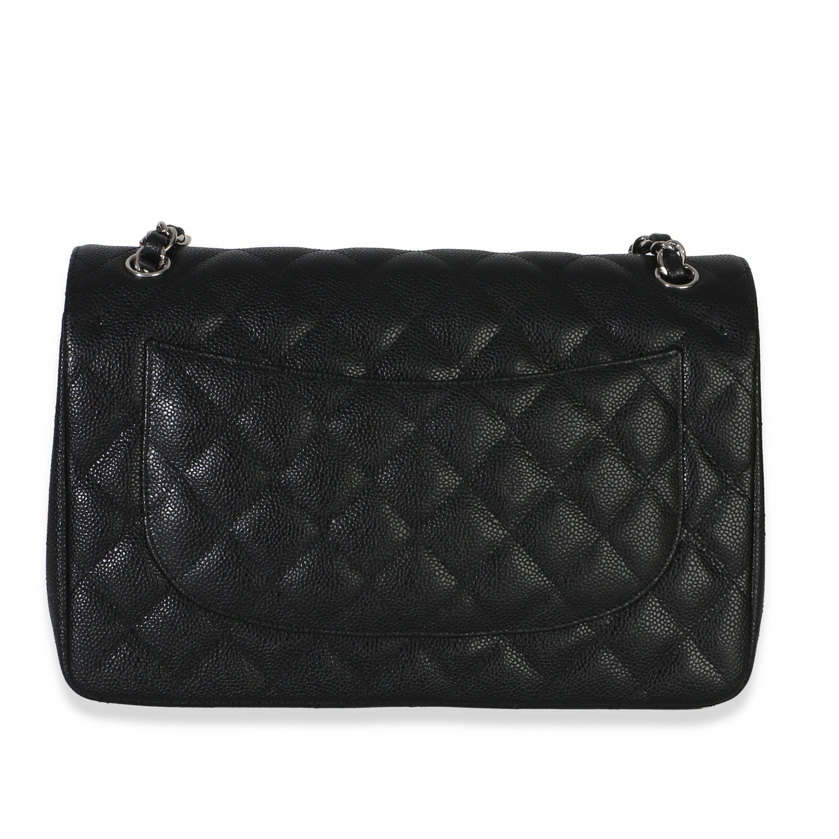 Chanel Black Quilted Caviar Jumbo Double Flap Handbag Handbag 4