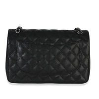 Chanel Black Quilted Caviar Jumbo Double Flap Handbag Handbag 4
