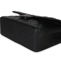 Chanel Black Quilted Caviar Jumbo Double Flap Handbag Handbag 6