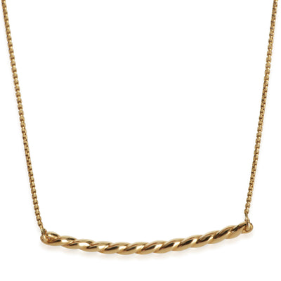 David Yurman Yellow Gold  Petite Cable Station Necklace id