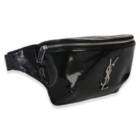 Saint Laurent Black Calfskin Lizard Embossed Monogram Belt Bag Handbag 3