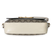 Gucci White GG Supreme Canvas Small 1955 Horsebit Shoulder Bag Handbag 5