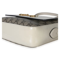 Gucci White GG Supreme Canvas Small 1955 Horsebit Shoulder Bag Handbag 6