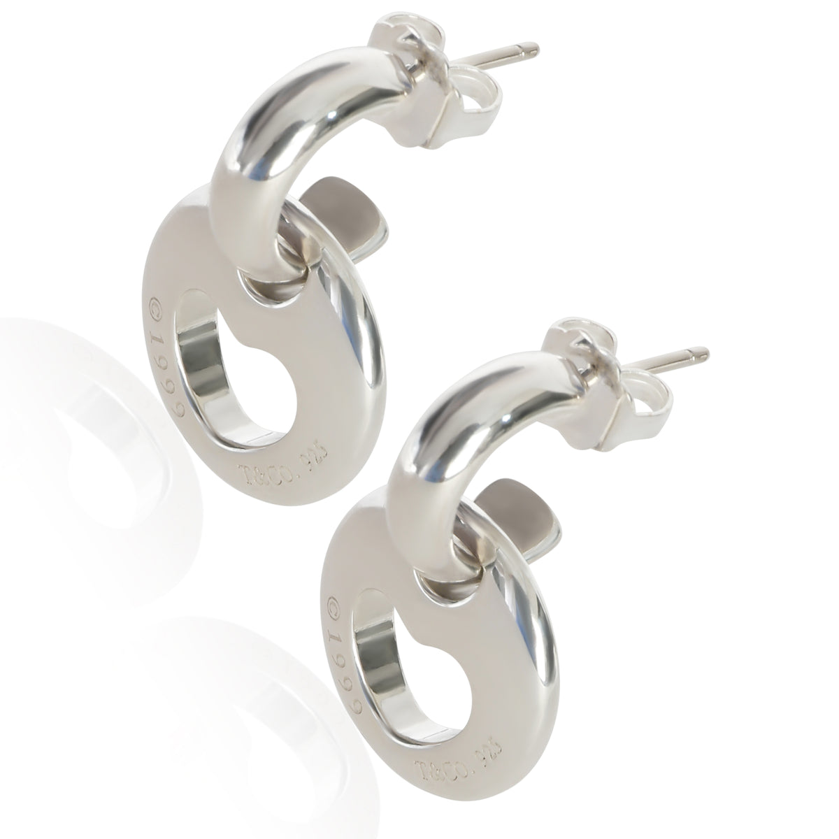 Tiffany & Co. Sterling Silver  Vintage Heart Cut Out Earrings 2