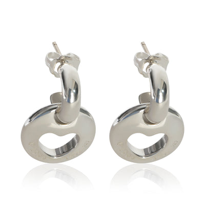 Tiffany & Co. Sterling Silver  Vintage Heart Cut Out Earrings fv