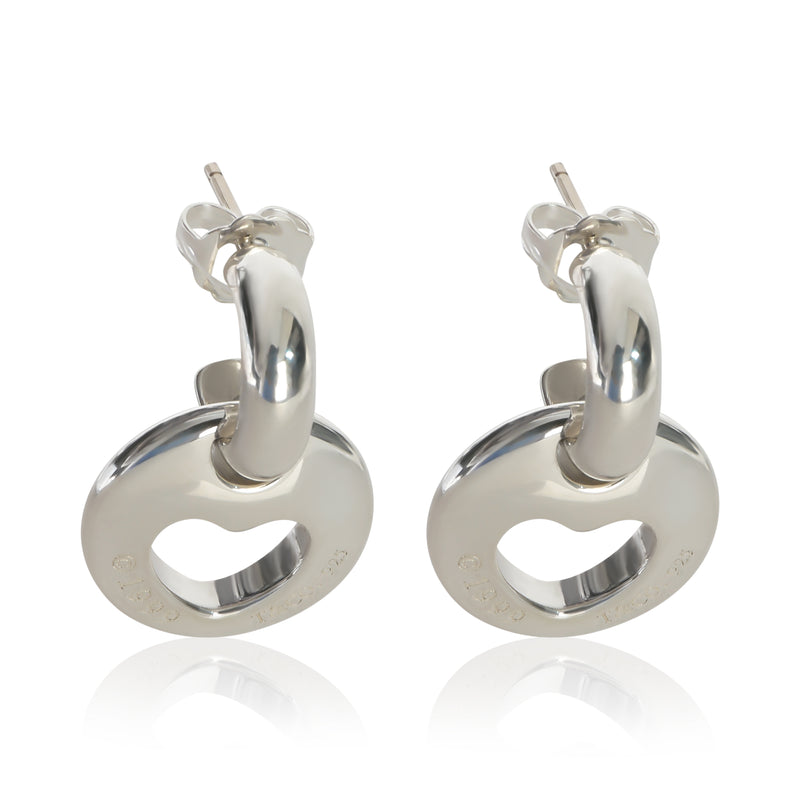 Tiffany & Co. Sterling Silver  Vintage Heart Cut Out Earrings fv