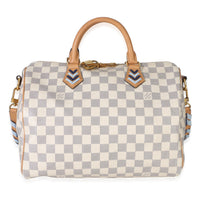 Louis Vuitton Blue Damier Azur Canvas Braided Speedy Bandouliere 30 Handbag id