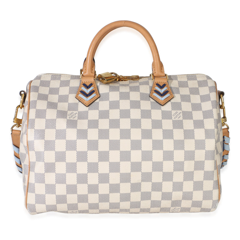 Louis Vuitton Blue Damier Azur Canvas Braided Speedy Bandouliere 30 Handbag id