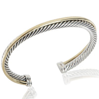 David Yurman Yellow Gold & Sterling Silver  5mm Crossover Bracelet 4