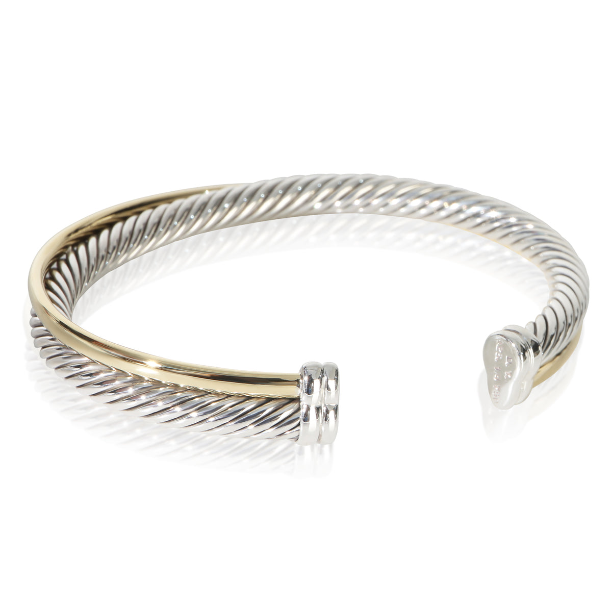 David Yurman Yellow Gold & Sterling Silver  5mm Crossover Bracelet 3