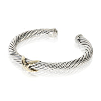 David Yurman Yellow Gold & Sterling Silver  Cable X Station Bracelet 2