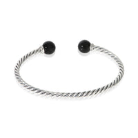David Yurman Sterling Silver Onyx and Diamond Solari Bracelet 3