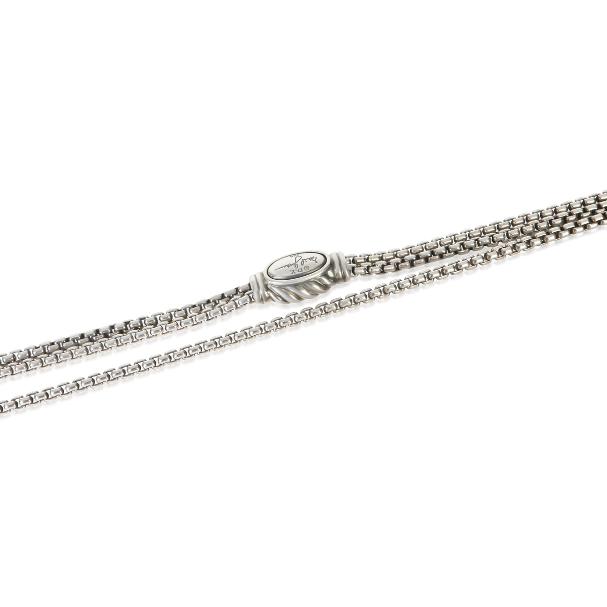 David Yurman Sterling Silver  Slider Box Chain Necklace 2