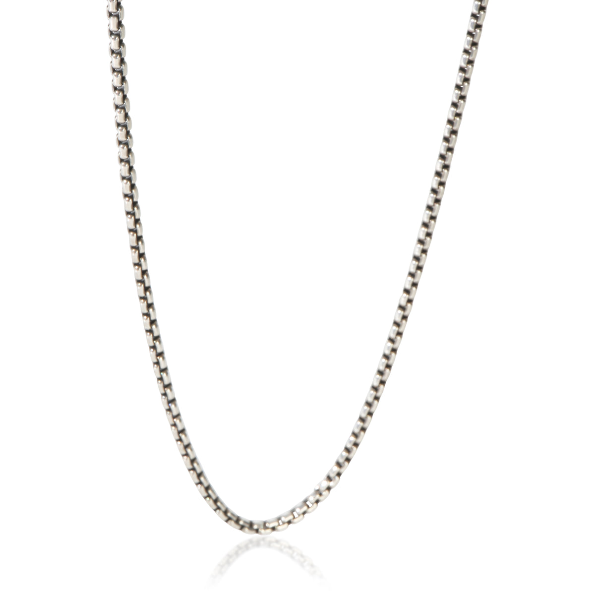David Yurman Sterling Silver  Slider Box Chain Necklace fv
