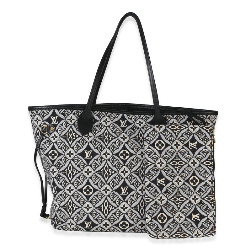 Louis Vuitton Black Since 1854 Jacquard Neverfull MM Handbag fv