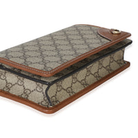 Gucci GG Supreme Monogram Textured Calfskin Emblem Super Mini Shoulder Bag Handbag 3