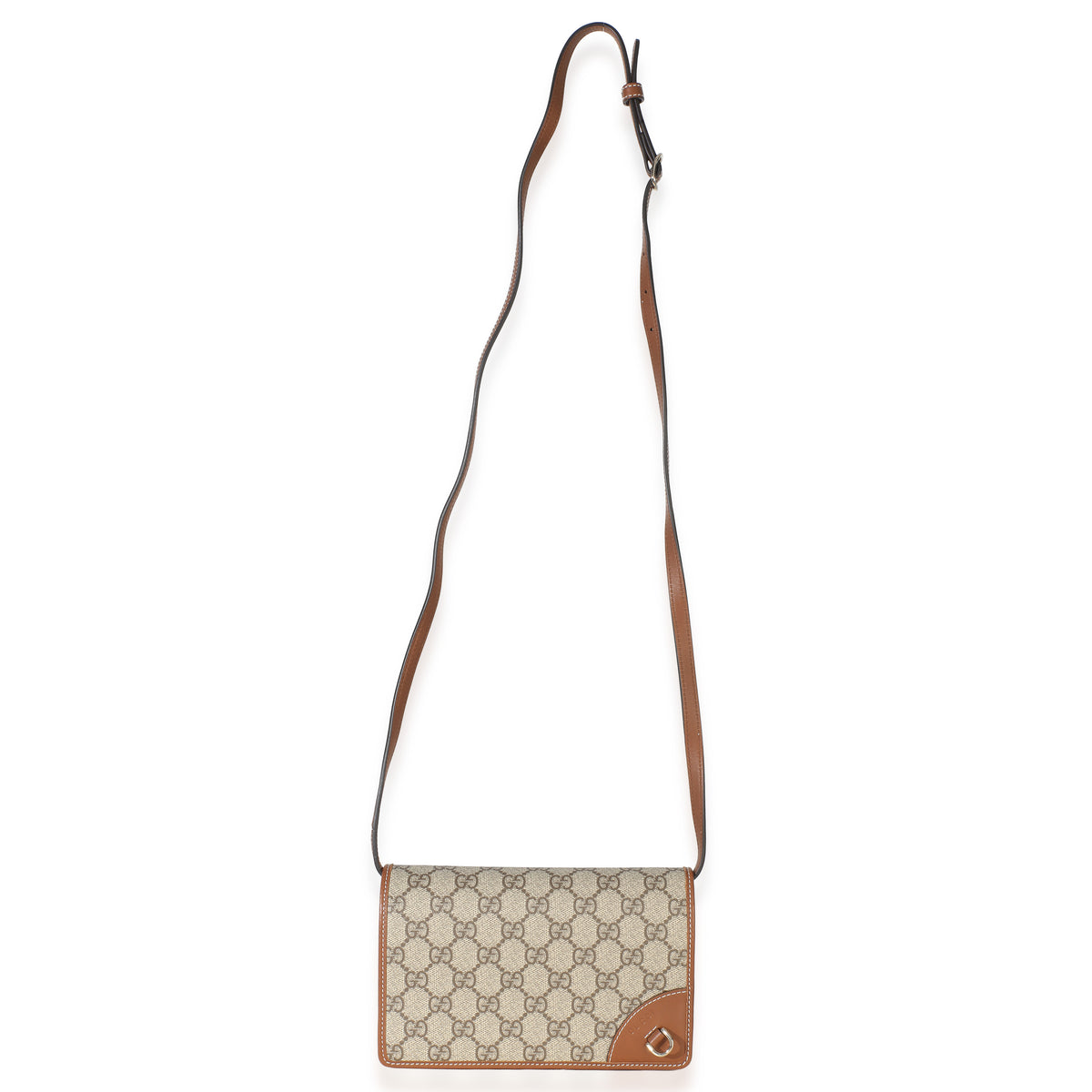 Gucci GG Supreme Monogram Textured Calfskin Emblem Super Mini Shoulder Bag Handbag 4