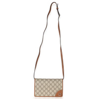 Gucci GG Supreme Monogram Textured Calfskin Emblem Super Mini Shoulder Bag Handbag 4