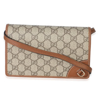 Gucci GG Supreme Monogram Textured Calfskin Emblem Super Mini Shoulder Bag Handbag fv