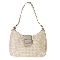 Fendi Vintage Beige Zucchino Canvas Vitello Hobo Handbag id
