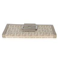 Fendi Vintage Beige Zucchino Canvas Long Bi Fold Wallet Wallet 5