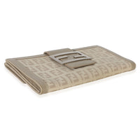 Fendi Vintage Beige Zucchino Canvas Long Bi Fold Wallet Wallet 7