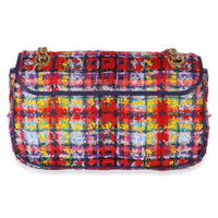 Gucci Purple Multicolor Tweed Small Marmont Shoulder Bag Handbag 4