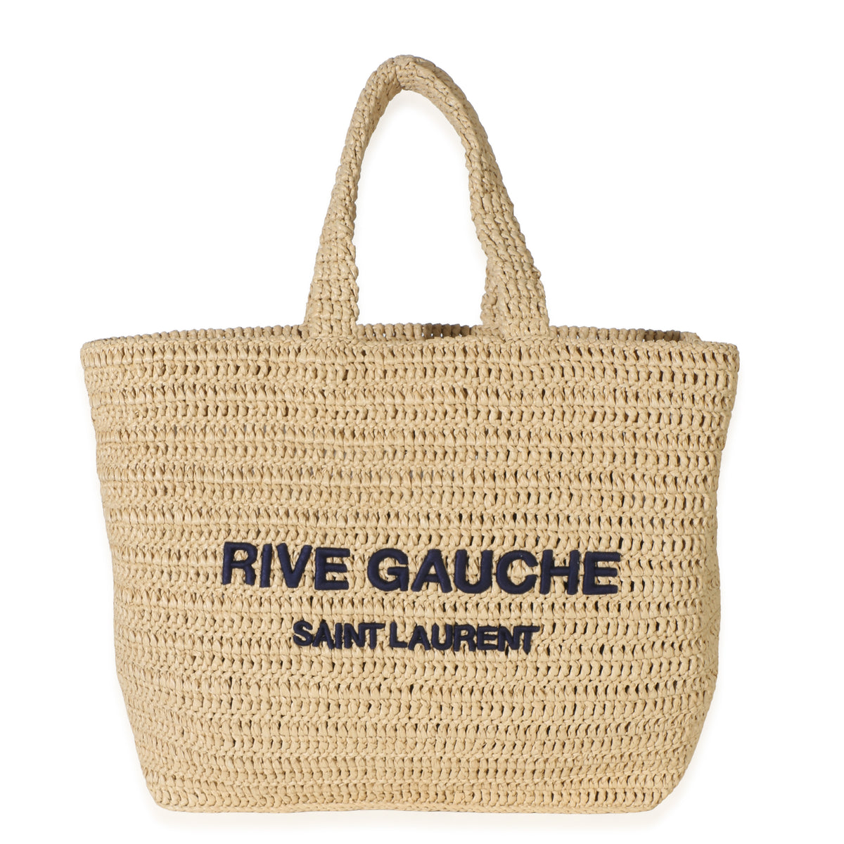 Saint Laurent Natural Raffia Rive Gauche Tote Handbag id