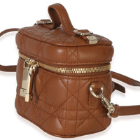 Christian Dior Brown Lambskin Cannage Micro Lady Dior Vanity Case Handbag 2