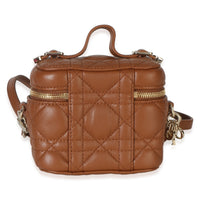 Christian Dior Brown Lambskin Cannage Micro Lady Dior Vanity Case Handbag 3
