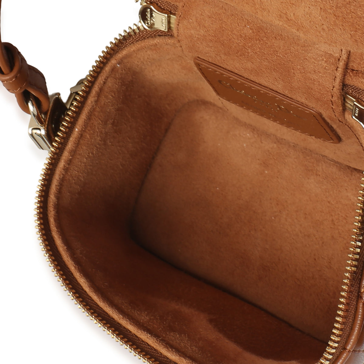 Christian Dior Brown Lambskin Cannage Micro Lady Dior Vanity Case Handbag 5