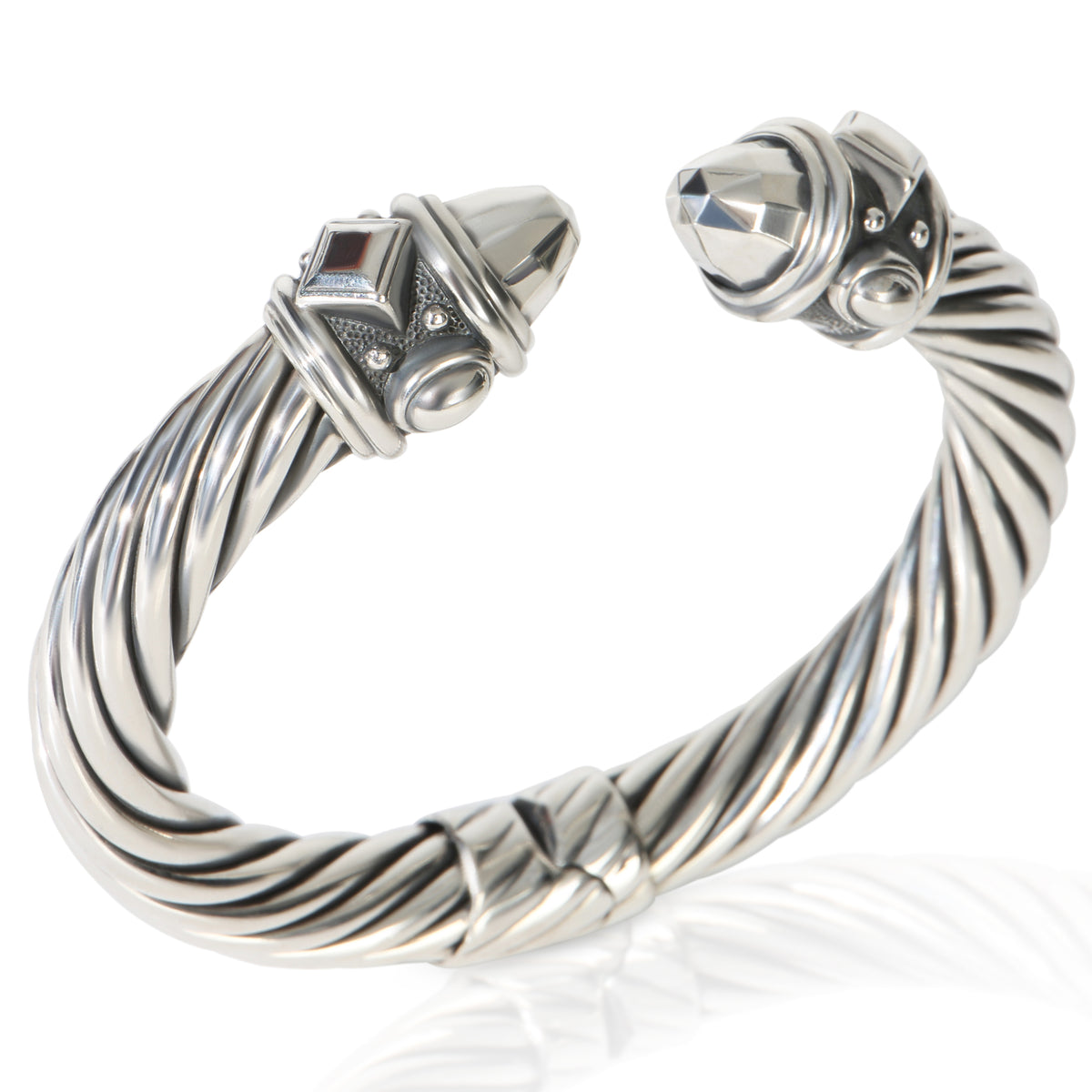 David Yurman Sterling Silver  Hinged Renaissance Bracelet 4