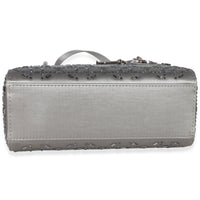 Christian Dior Grey Satin Crystal Cannage Mini Lady Dior Bag Handbag 5