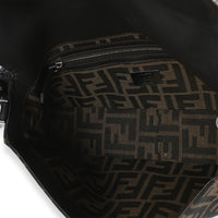 Fendi Brown FF Jacquard Strass Crystal Embellished Baguette Bag Handbag 6