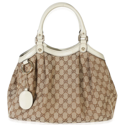 Gucci Cream Beige GG Canvas Medium Sukey Tote Handbag id