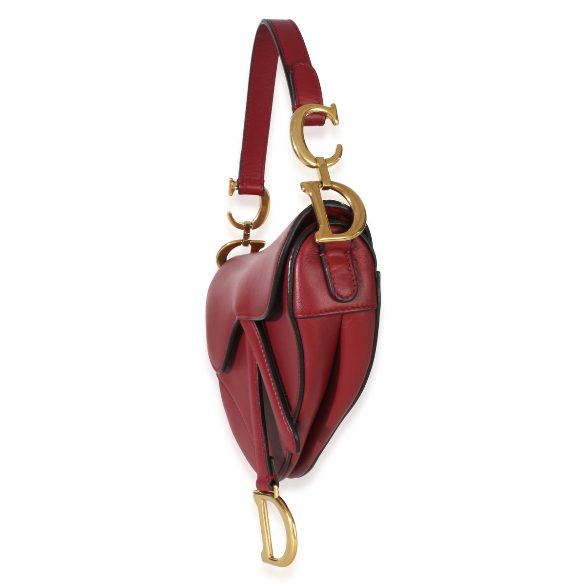Christian Dior Red Smooth Calfskin Mini Saddle Bag Handbag 2