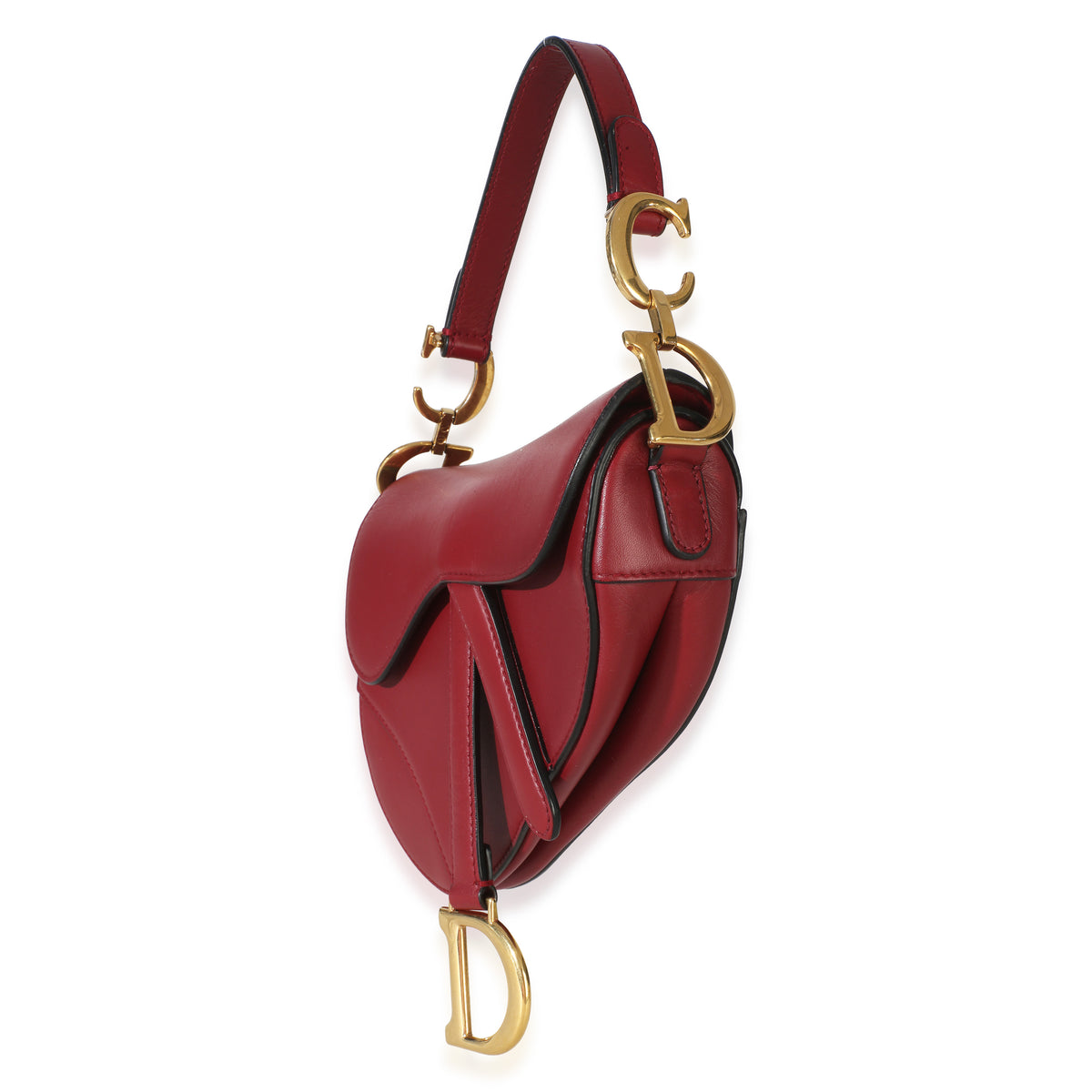 Christian Dior Red Smooth Calfskin Mini Saddle Bag Handbag 3