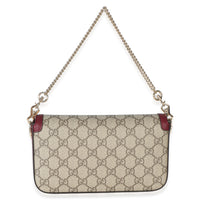 Gucci Red Beige Calfskin GG Supreme Soft Horsebit Small Shoulder Bag Handbag 4