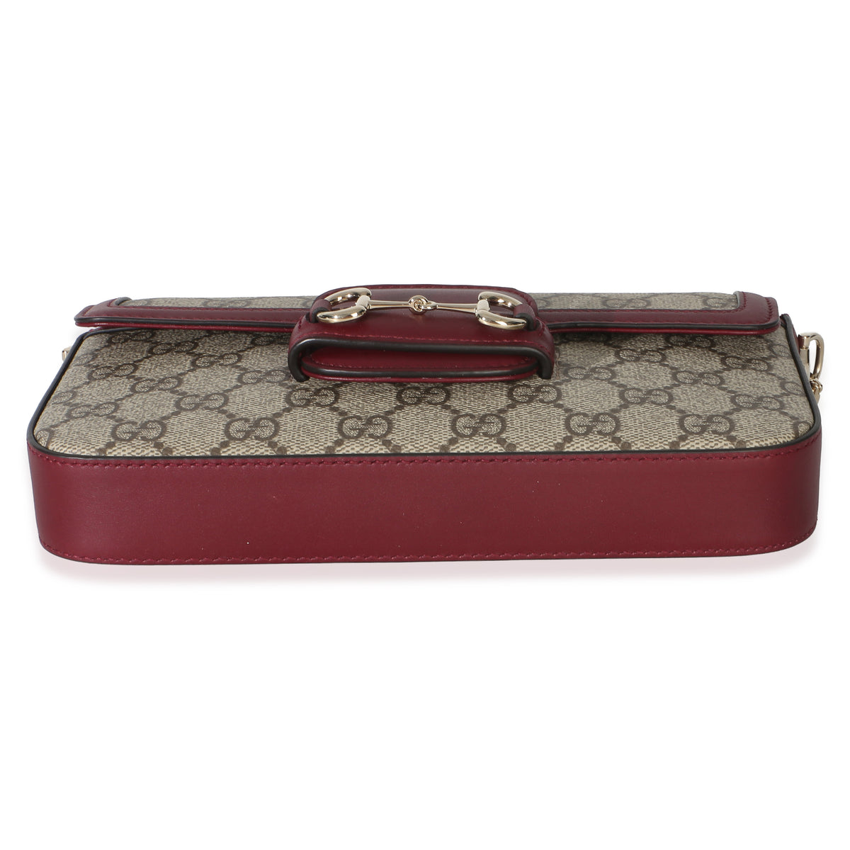 Gucci Red Beige Calfskin GG Supreme Soft Horsebit Small Shoulder Bag Handbag 5