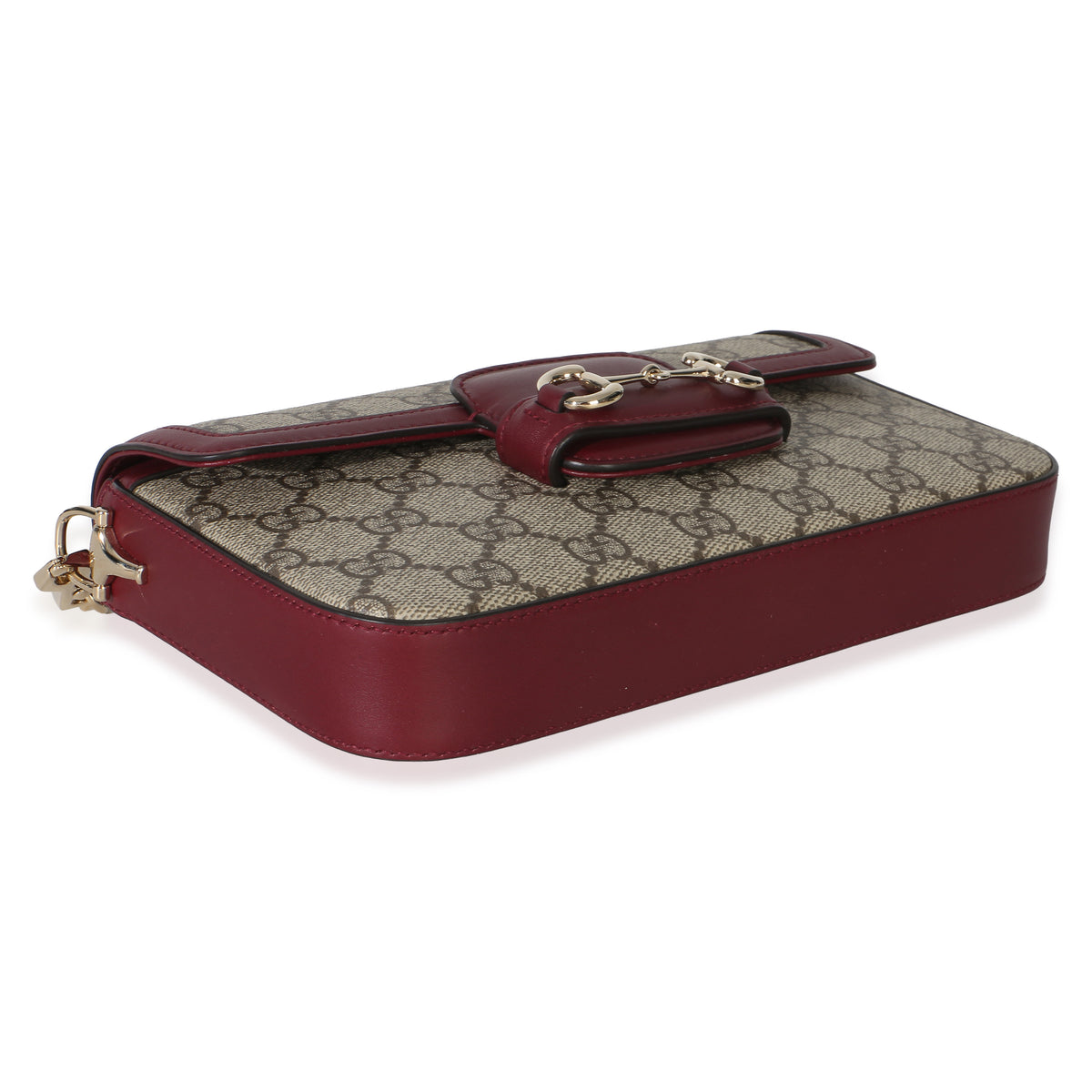 Gucci Red Beige Calfskin GG Supreme Soft Horsebit Small Shoulder Bag Handbag 7