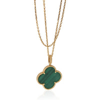 Van Cleef & Arpels Yellow Gold Malachite Magic Alhambra Necklace 2