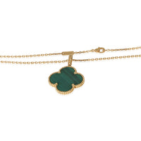 Van Cleef & Arpels Yellow Gold Malachite Magic Alhambra Necklace 3