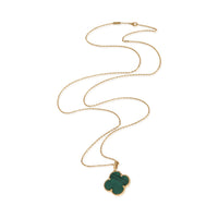 Van Cleef & Arpels Yellow Gold Malachite Magic Alhambra Necklace 4