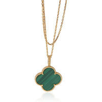 Van Cleef & Arpels Yellow Gold Malachite Magic Alhambra Necklace fv