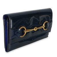 Gucci Blue Patent Small Horsebit Clutch Handbag 3