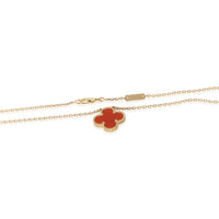 Van Cleef & Arpels Yellow Gold Carnelian Vintage Alhambra Pendant 3