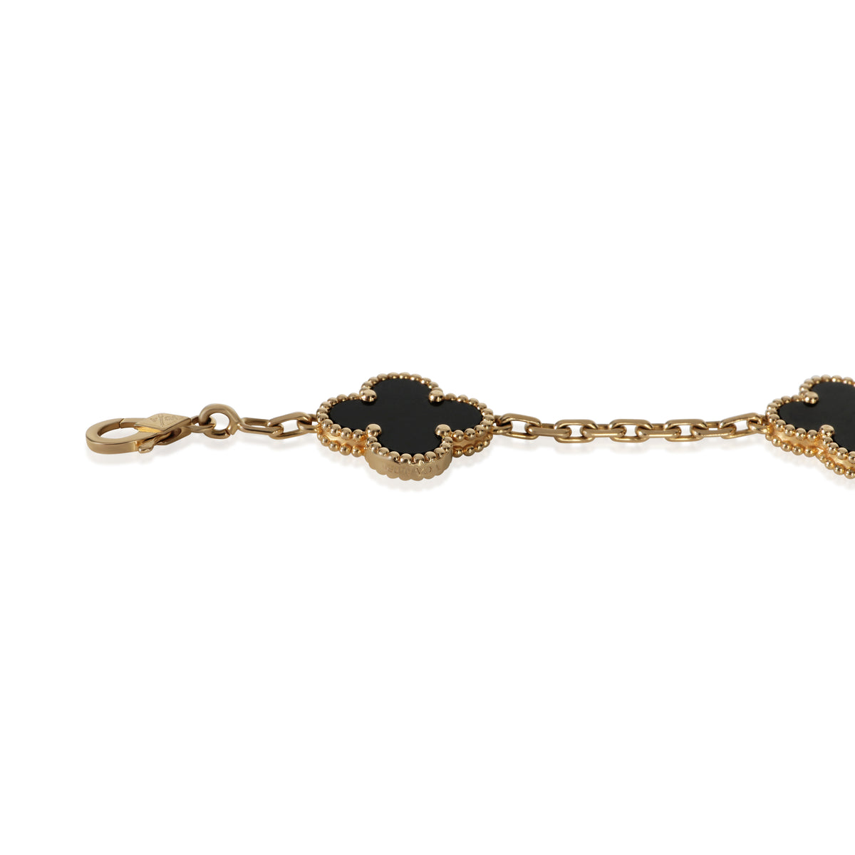 Van Cleef & Arpels Yellow Gold Onyx Vintage Alhambra Bracelet 4